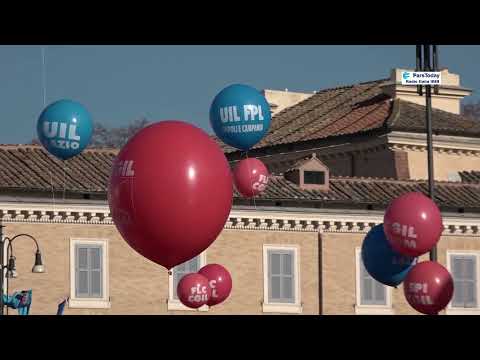sciopero generale, piazza del Popolo piena per la manifestazione di Cgil e Uil