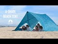 How to set up the A-Shade Beach Shelter from Lightspeed Outdoors with adjustable height