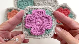 Mini 3D Flower Square 🌸 Quick & Easy (Just 4 Rounds!)