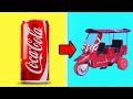 How To Make An Incredible TuK TuK With DC Motor And Coca Cola Cans