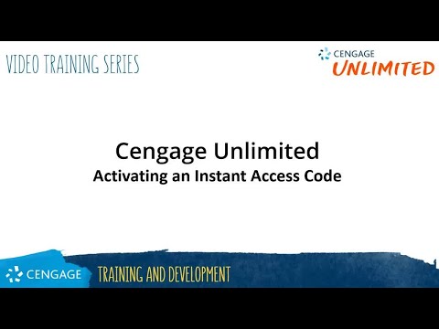 Cengage Unlimited Activating An Instant Access Code