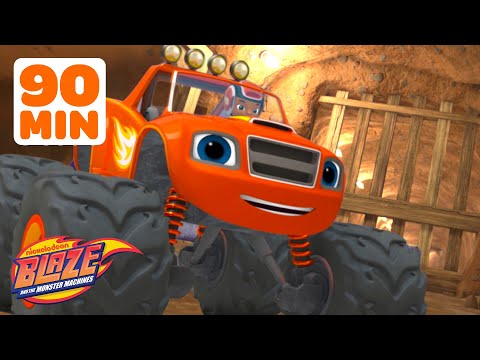 Blaze's Ultimate Cave & Tunnel Races & Rescues! w/ AJ | 90 Minutes | Blaze and the Monster Machines
