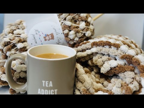 How to Knit a baby blanket with Zarela Baby Mini pompom