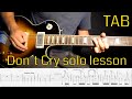 Guns n roses - Don´t Cry solo lesson with tabs