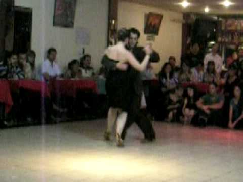  Fernando Sanchez  and  Ariadna Naveira  are  dancing  to  the  tango  "  Adios Muchachos  "