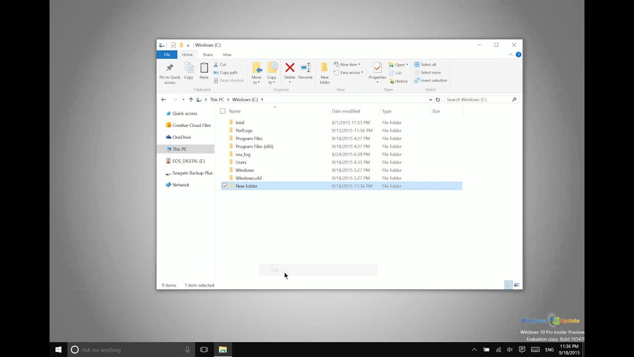 Windows 10 - Creating, Copying, Moving, and Renaming Files and Folders