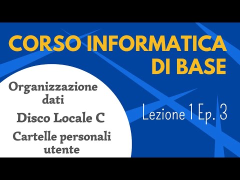 Corso informatica di base - Lezione 1 episodio 3 - Organizzazione dei dati e area di lavoro privata