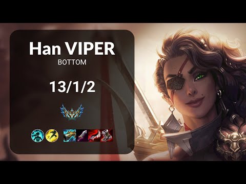 Han Viper Samira vs Xayah BOTTOM - KR CHALLENGER Patch 13.13