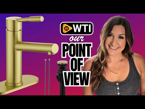 BARROCK Gold Bathroom Faucet Modern Single Handle Bathroom Vanity Sink Faucets Lavatory Washbasin RV Mixer Tap with Pop Up Drain Stopper and Deck Plate for 1 or 3 Hole Mount - WTI product video review