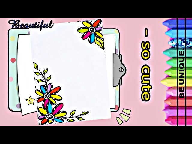 Drawing to decorate notebook  flowers  تعليم الرسم  تزيين دفاتر مدرسية   ورود سهلة جدا بألوان مختلفة USA-PH