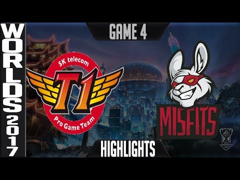 SKT vs MF Highlights Game 4 - Quarterfinal World Championship 2017 SK telecom T1 vs Misfits Worlds