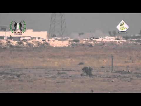 استهداف دبابة لقوات النظام بصاروخ تاو من قبل لواء صقور الجبل في مدفعية الزهراء في محافظة حلب