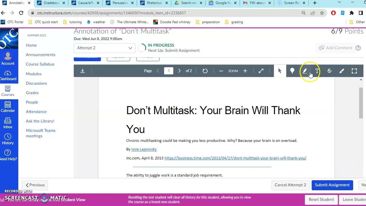 Annotate with Canvas annotation tool