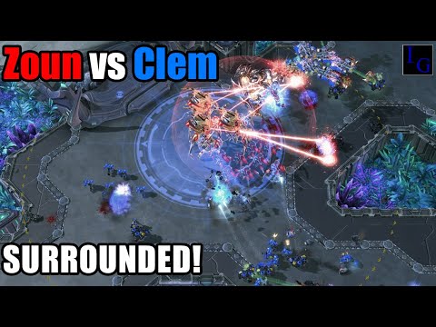 Clem surrounding like a ZERG! (vs Zoun) | StarCraft 2 SC2 Professional Game Pro Terran Protoss Match