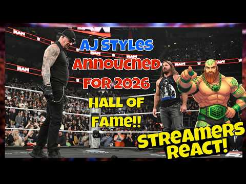 Streamers React! AJ Styles hall of fame announcment! MEGA Compilation!! #wwe #ajstyles #wrestling