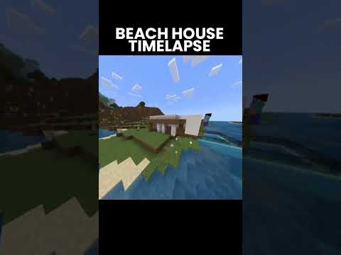 Insane Beach House Time-Lapse! Mind-Blowing Minecraft Build! #Shorts