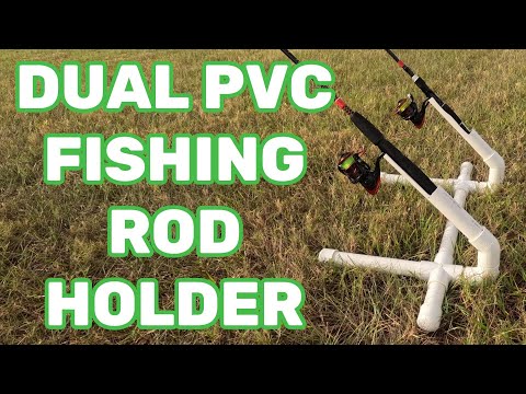 Dual PVC FISHING pole HOLDER: Jerry makes an easy Fishing Rod Holder from PVC!
