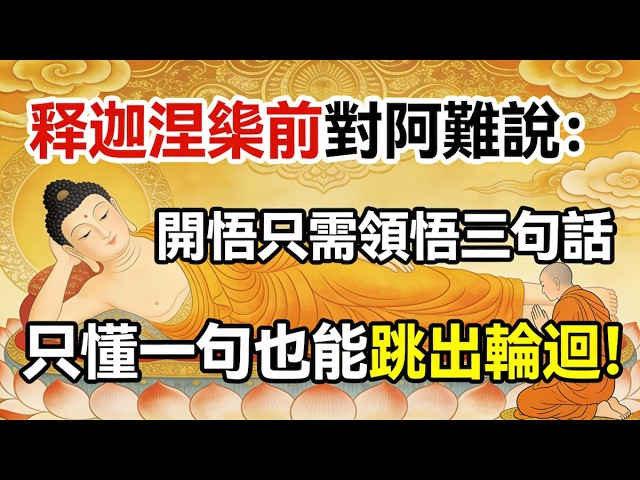 釋迦牟尼涅槃前對阿難說：開悟只需領悟三句話，哪怕只懂一句，也能跳出輪迴。#佛學 #正能量 #菩提解脫道 #佛教文化 #佛教故事 #人生感悟