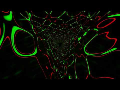 Abstract Background Video 4k VJ LOOP NEON Triangle Tunnel Hypnotic Metallic Red Green Screensav