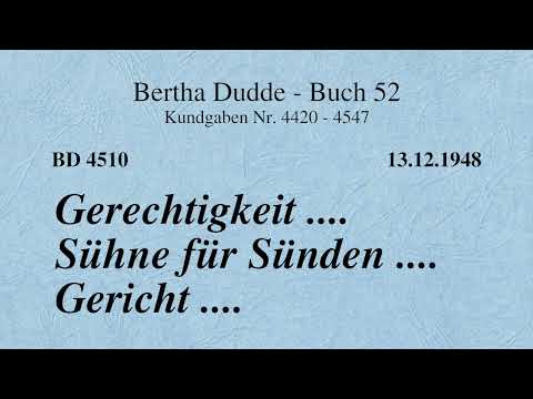 BD 4510 - GERECHTIGKEIT .... SÜHNE FÜR SÜNDEN .... GERICHT ....