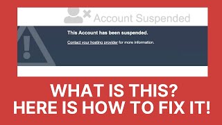 Account suspended "This account has been suspended"