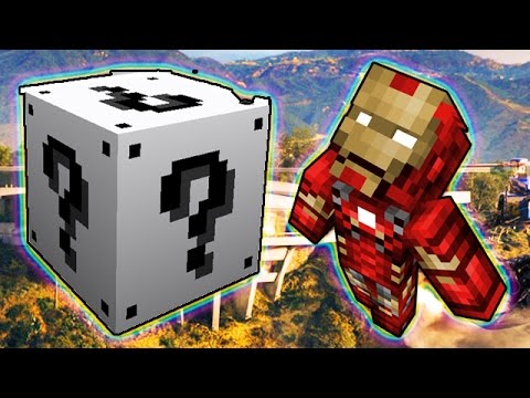 LUCKY WHITE BLOCKS IRON MAN MOD CHALLENGE - MINECRAFT MODDED MINI-GAME!