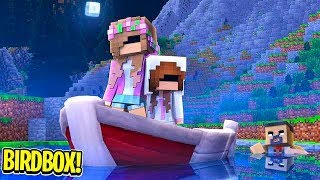 Minecraft BIRDBOX: ATTACKED ON THE RIVER! | Little Carly Adventures.