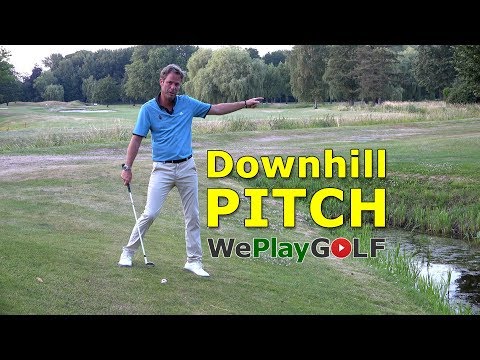 How to play a downhill PITCH over a WATERHAZARD? Your worst NIGHTMARE!