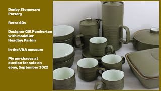 Denby Chevron Sage Green Pottery Retro 60s Denby Chevron Sage Green Pottery Retro 60s
