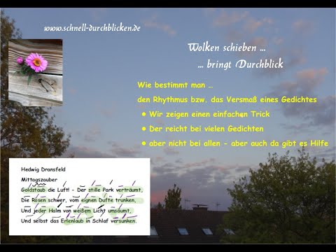 Tipps: Rhythmus vieler Gedichte schnell bestimmen - wenn ständiger Wechsel von betont und unbetont