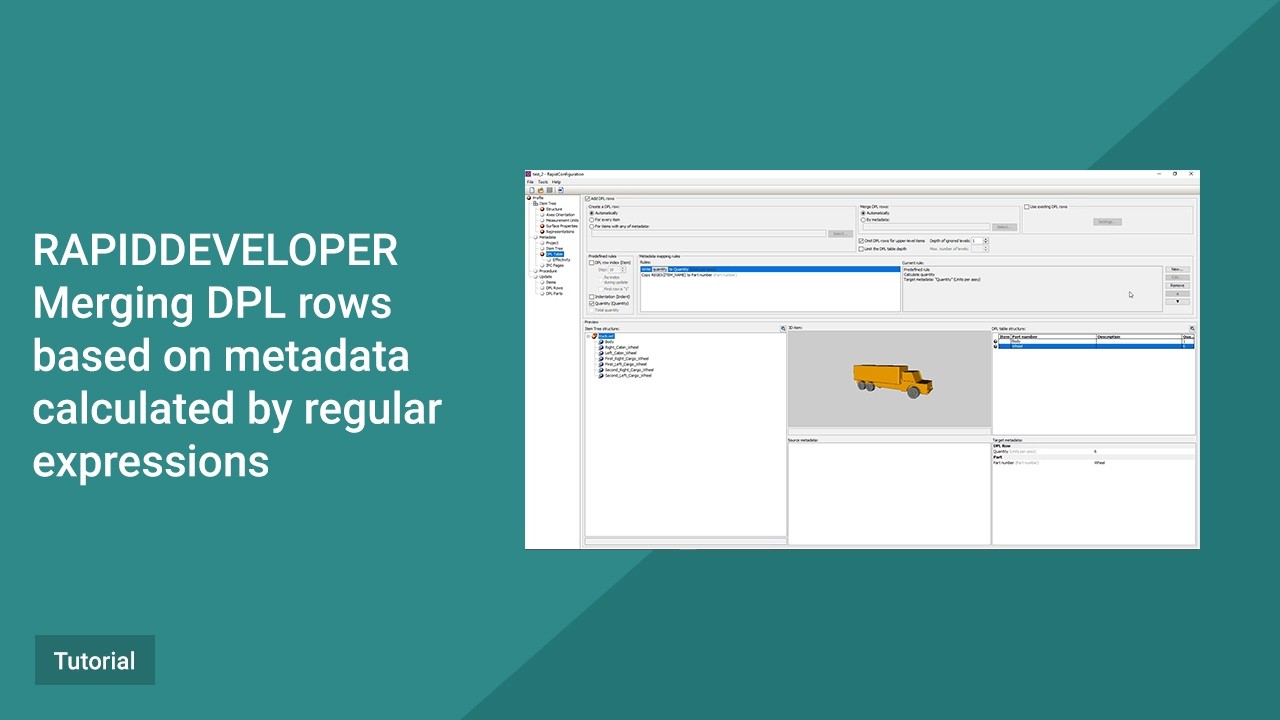 RapidDeveloper Tutorial. Merging DPL rows based on metadata calculated by regular expressions