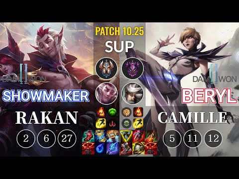 DWG Showmaker Rakan vs DWG BeryL Camille Sup - KR Patch 10.25