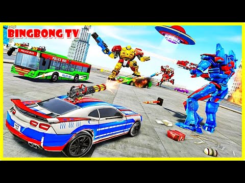 Police Robot War Transformation - Bus Robot Police Car - Robot Transtormer | Android Gameplay
