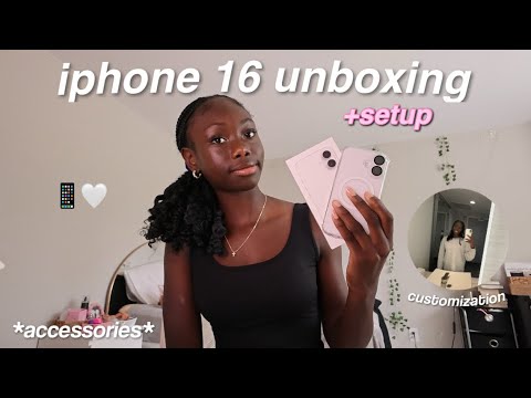 iPHONE 16 UNBOXING 🎀📱| set up, first impressions, comparisons, key features + more!
