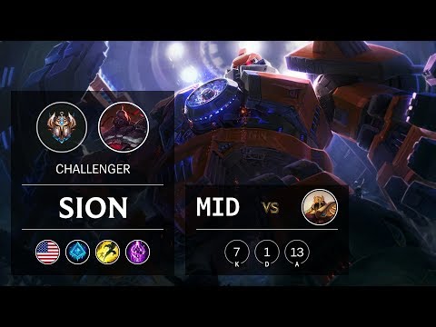 Sion Mid vs Azir - NA Challenger Patch 10.2