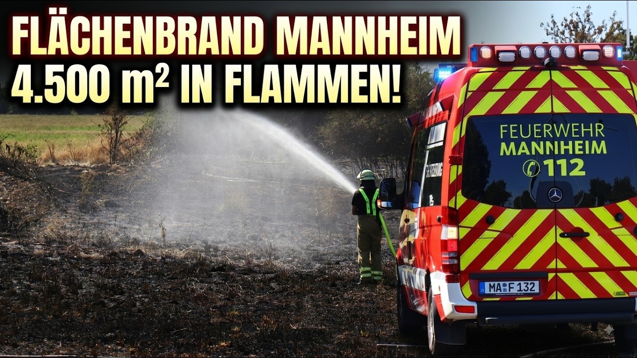 Rund 4.500 Quadratmeter brennen bei Flächenbrand in Mannheim-Vogelstang