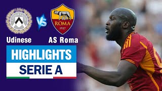 Highlights UDINESE vs AS ROMA: Lukaku đánh đầu dũng mãnh - trận đấu tạm dừng vì sự cố.