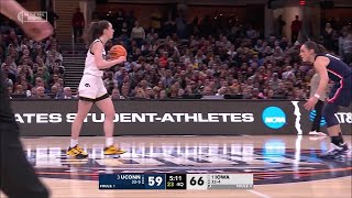 Last 5 Mins: Iowa Hawkeyes vs UConn Huskies, Final Four | Caitlin Clark vs Paige Bueckers | Side Cam