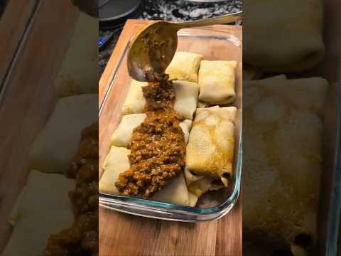 🥬 Canelones de acelga con carne picada#Canelones  #RecetasCaseras #ComidaHechaEnCasa #Recetasfaciles