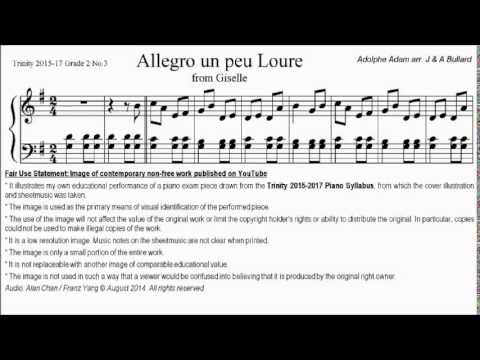 Trinity TCL Piano 2015-2017 Grade 2 No.3 Adolphe Adam Allegro un peu Loure (Giselle) Sheet