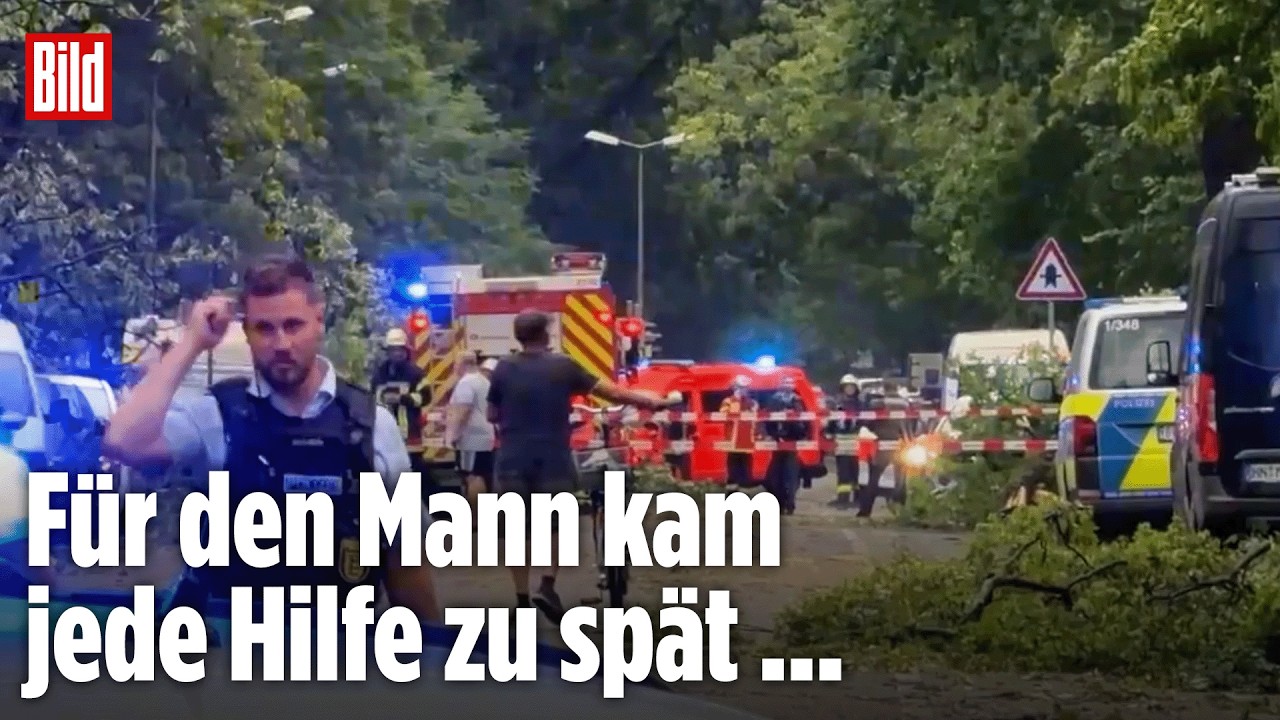 KARLSRUHE: Unwetter-Tragödie in Baden-Württemberg! Radfahrer von umstürzendem Baum erschlagen