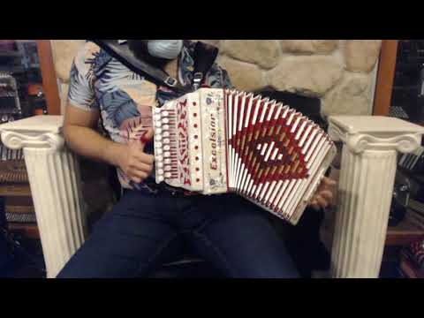 4860 - White Pearl Excelsior Organetto Diatonic Button Accordion LMM 21 8 $1299