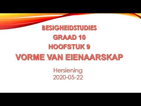 BESIGHEIDSTUDIE GRAAD 10: 22 Mei 2020 - periode 6 (22106)