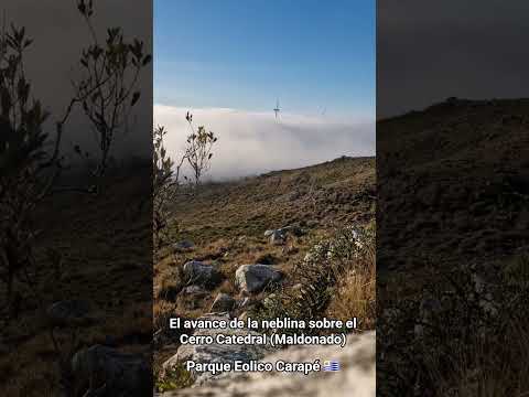 Avance de la neblina en el Cerro Catedral, Maldonado, #uruguay. Parque Eólico Carapé.