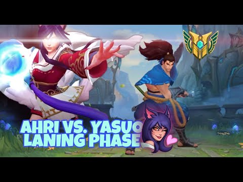 LEAGUE OF LEGENDS : WILDRIFT || Ahri vs. yasuo laning phase ( Gameplay )