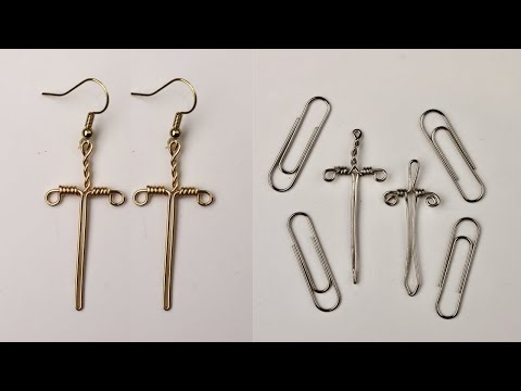 Wire Sword Pendants & Earrings Tutorial // Paperclip DIY Jewelry