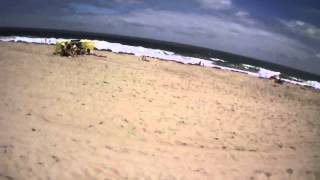 preview picture of video 'AR.Drone 2.0 over the beach on a very windy day.'