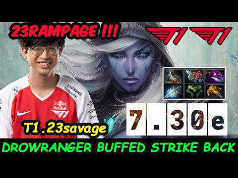 T1 23savage Drowranger 12K MMR Carry RAMPAGE - New Patch Buffed Broken Hero Dota 2 pro Gameplay