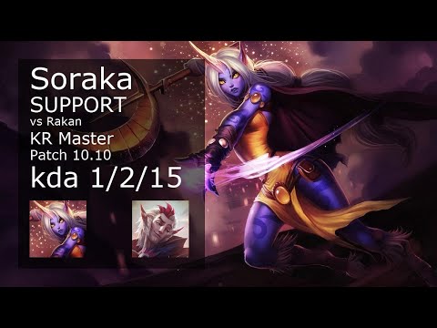 Soraka Support vs Rakan - KR Master 1/2/15 Patch 10.10 Gameplay