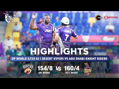 ILT20 S2 | English - HIGHLIGHTS | Abu Dhabi Knight Riders V/S Desert Vipers - T20 Cricket | 27th Jan